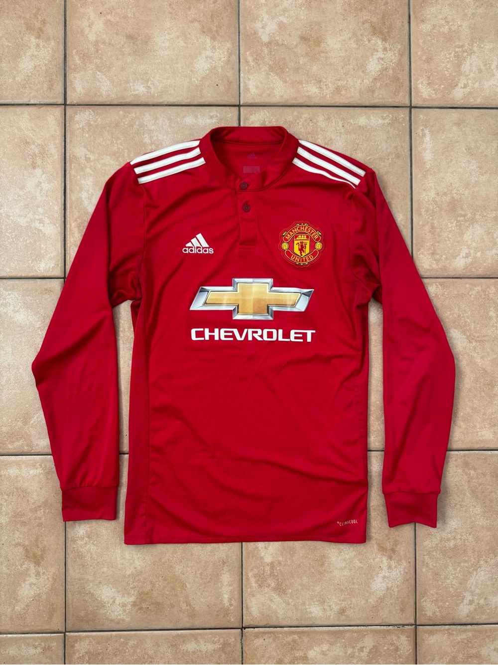 Manchester United 2017/2018 Home Jersey Long Sleeve S Small LS Adidas Authentic